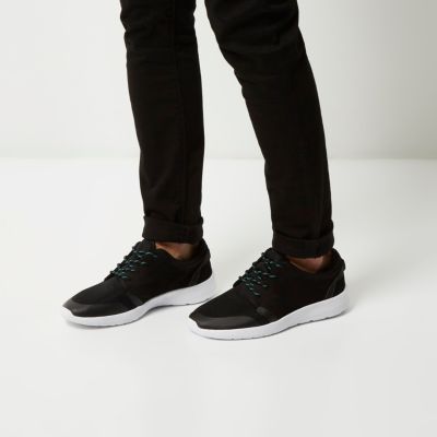 Black flecked lace trainers